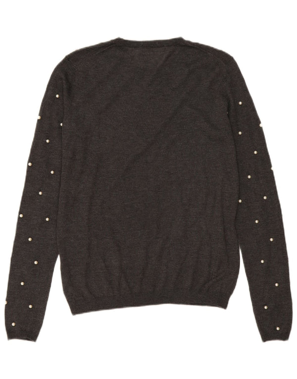 Zara Dame Jumper Sweater UK 10 Small Grey Modal
