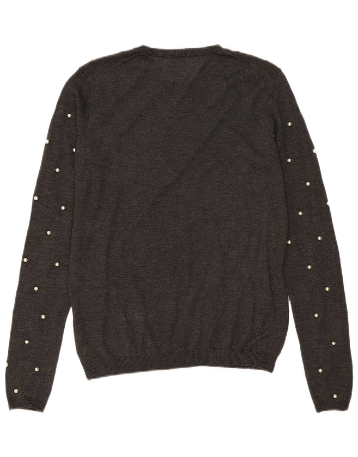 Zara Dame Jumper Sweater UK 10 Small Grey Modal