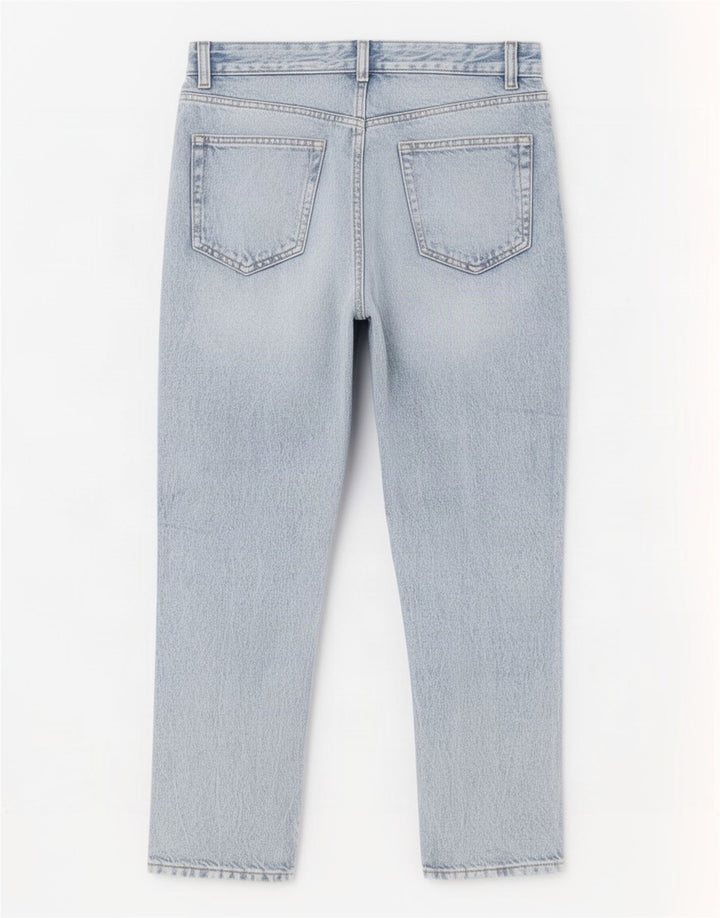 Zara Dame Distressed Straight Jeans EU 36 XS W29 L26 Blå