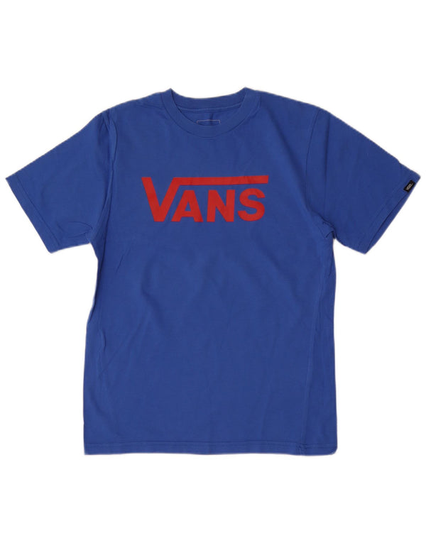 Vans Boys Custom Fit Grafisk T-Shirt Top 12-13 år Stor Blå Bomuld