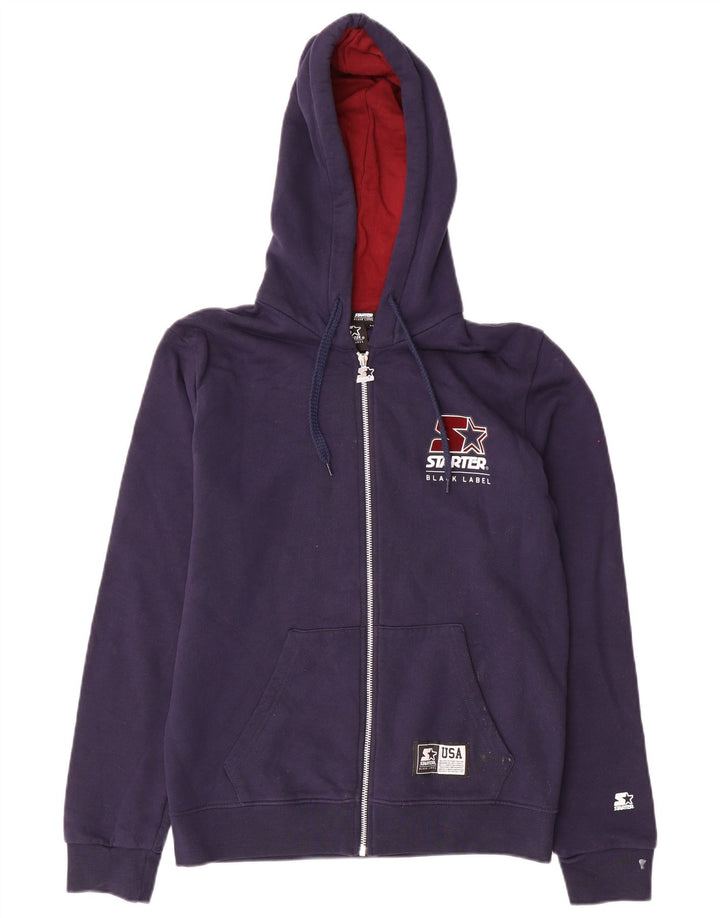 Starter Herre hættetrøje med lynlås Mellem marineblå bomuld