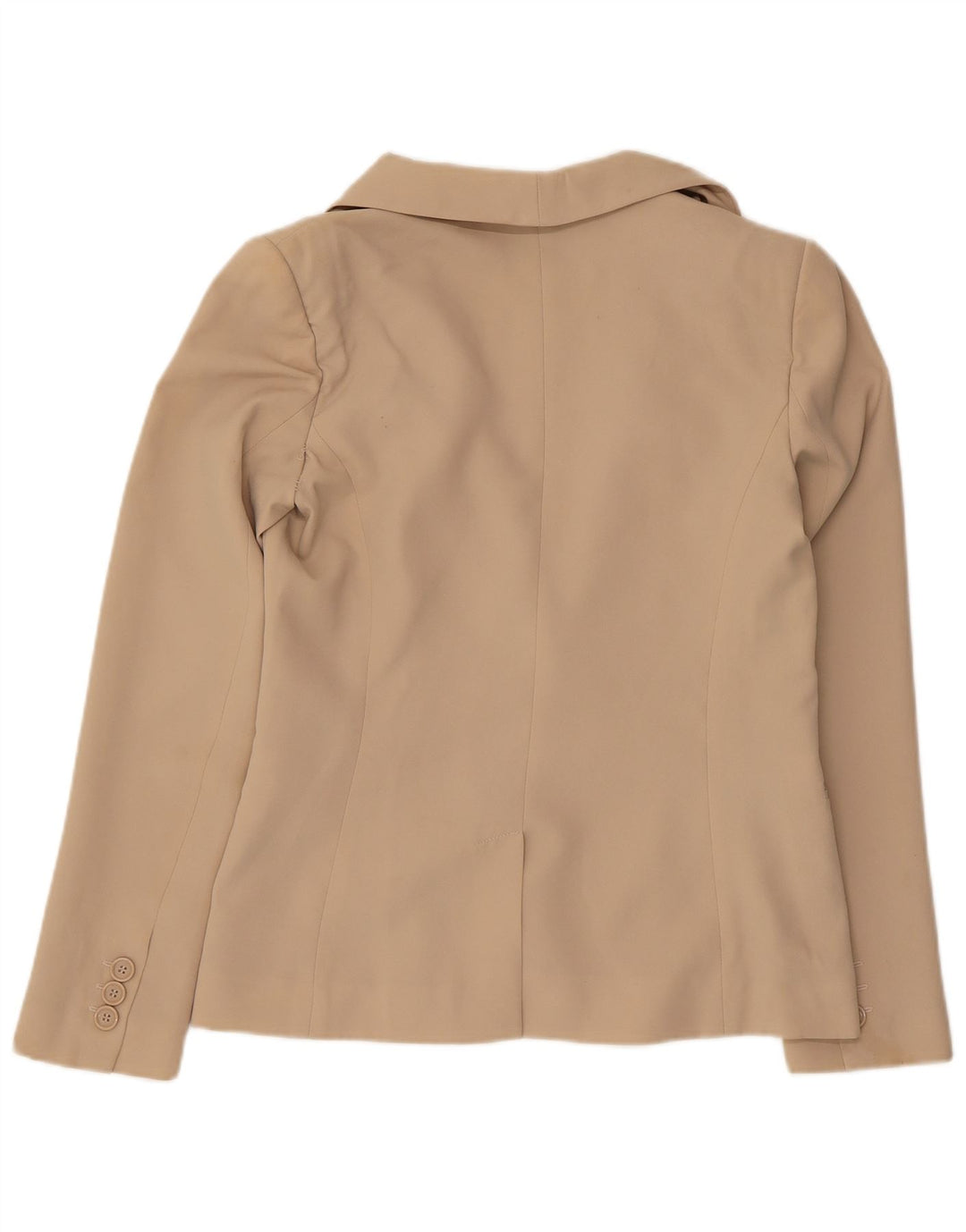 Benetton Dame 1 Knap Blazer Jakke UK 12 Medium Beige