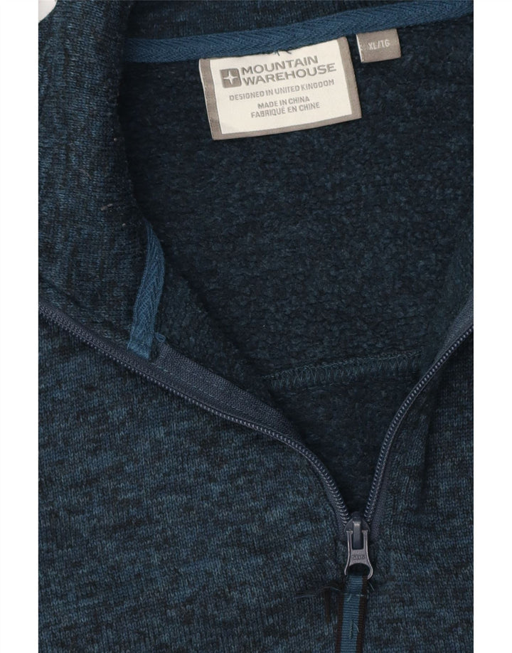 Mountain Warehouse Herre Zip Neck Sweatshirt Jumper XL Navy Blue Flecked