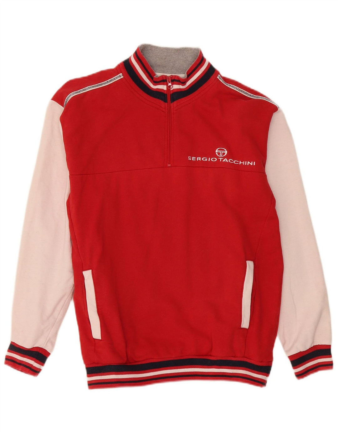 Sergio Tacchini Grafisk sweatshirt til mænd, stor rød farveblok