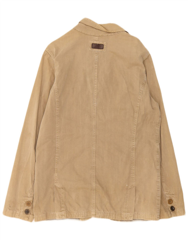 Marlboro Classics Herre 3 Button Blazer Jacket UK 40 Stor Beige Bomuld