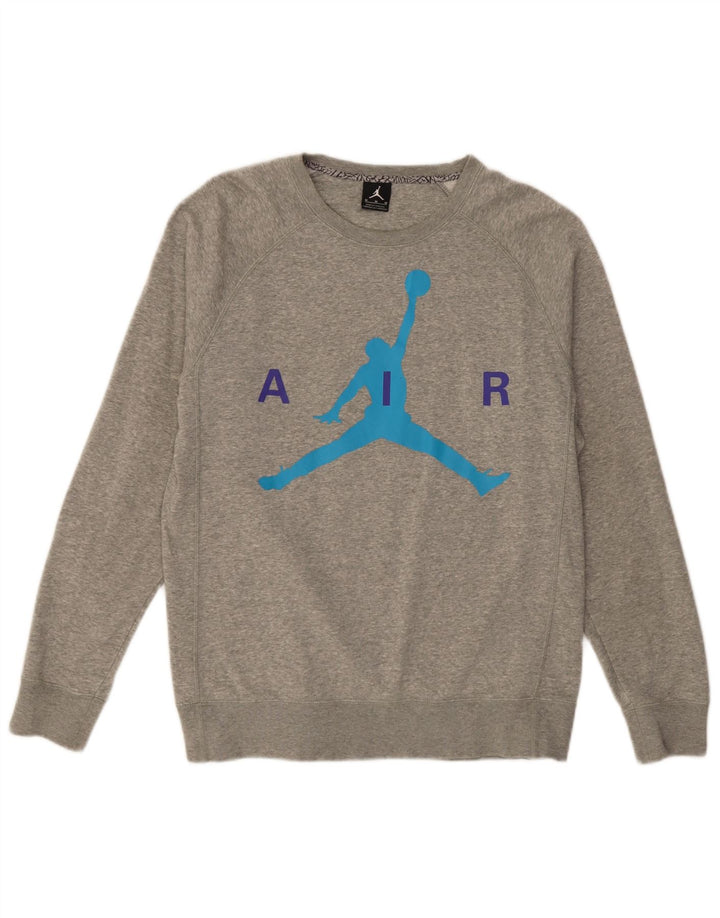 Jordan Herre Grafisk Sweatshirt Jumper Medium Grå Bomuld