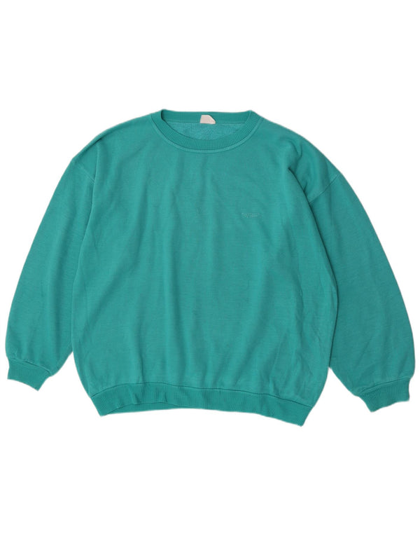 Vintage sweatshirt til mænd, stor turkis