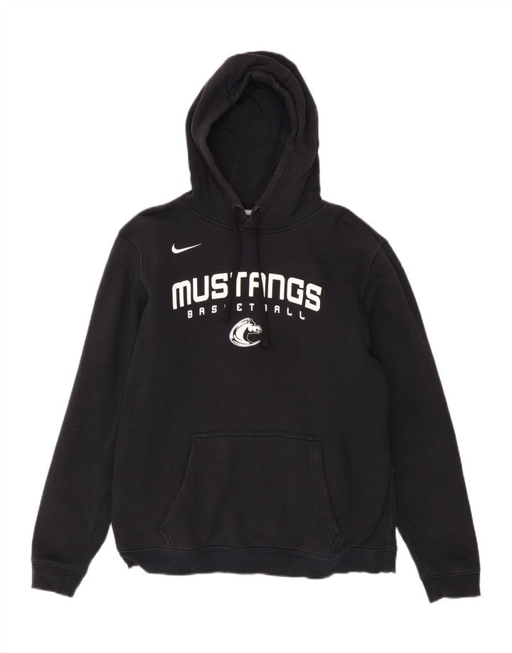 Nike Herre Mustangs Grafisk Hoodie Jumper Medium Sort