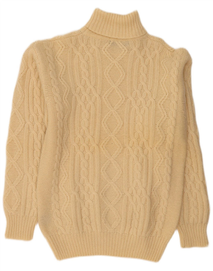 Edward Spires Herre Roll Neck Jumper Sweater Stor Beige Uld