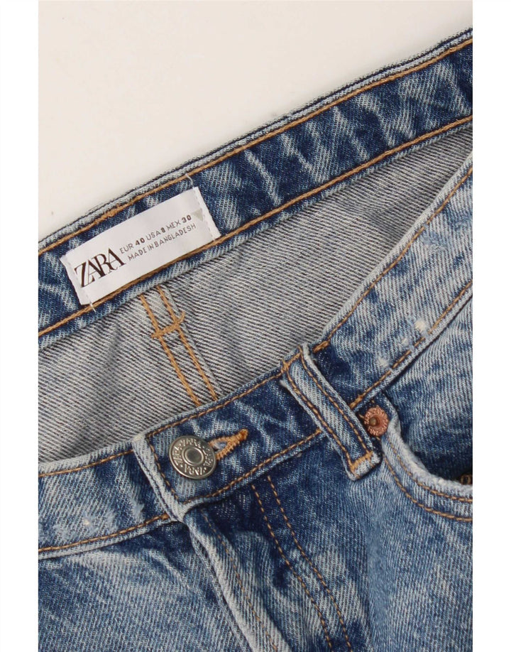 Zara Womens Distressed Denim Shorts EU 40 Medium W30 Blue