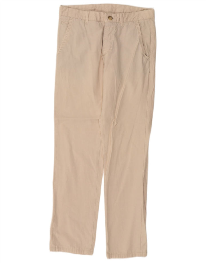 MASSIMO DUTTI Womens Straight Chino Trousers EU 38 Small W30 L30 Beige
