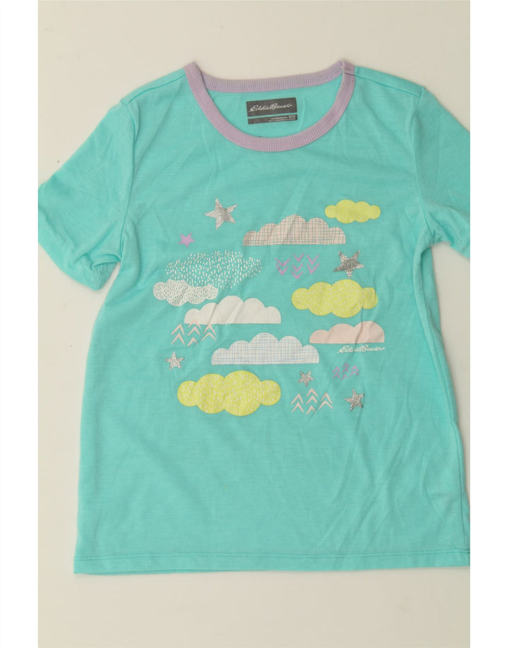 EDDIE BAUER Girls Graphic T-Shirt Top 10-11 Years Turquoise Polyester Vintage Eddie Bauer and Second-Hand Eddie Bauer from Messina Hembry 