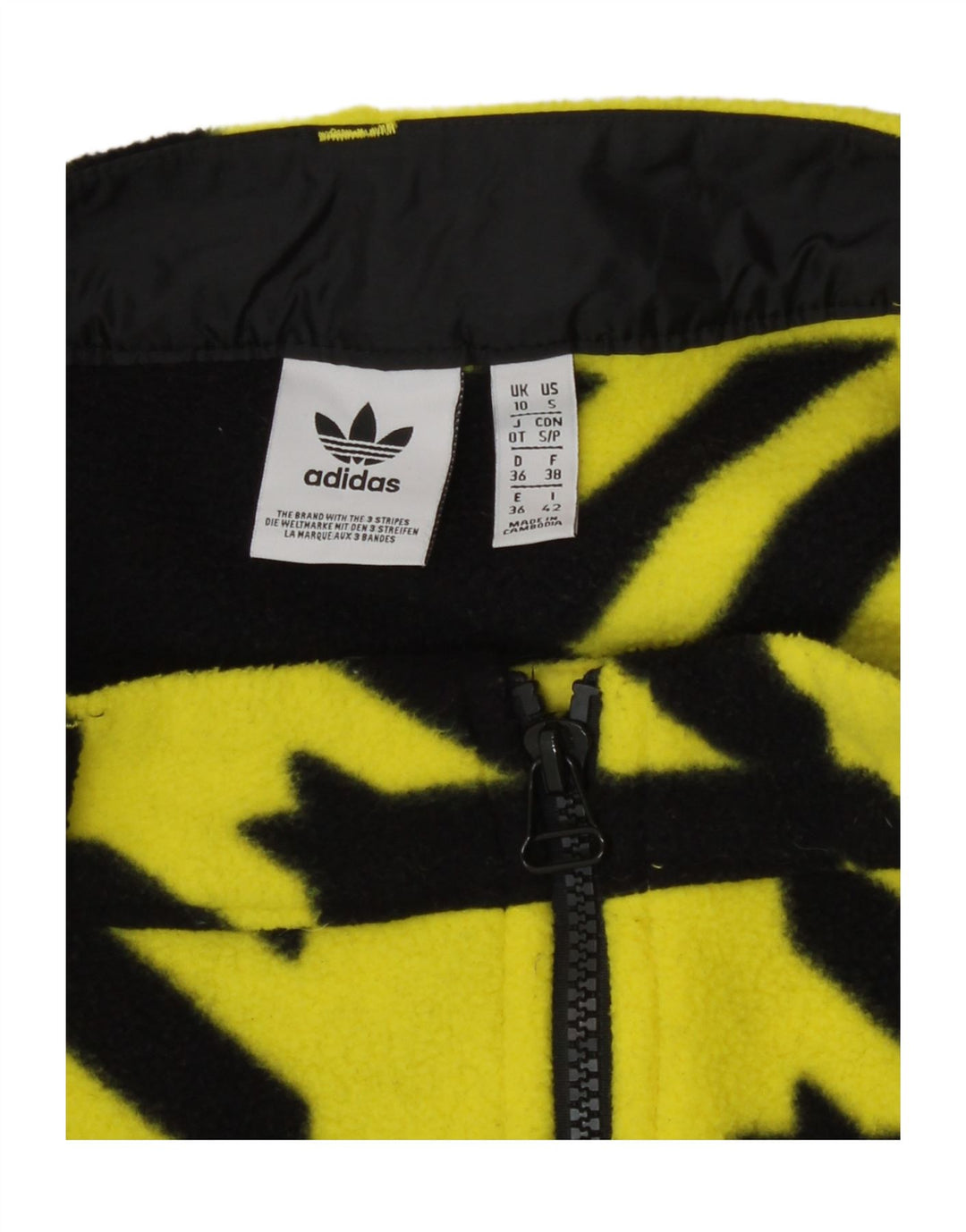 Adidas Dame Mini Nederdel UK 10 Small W27 Yellow Houndstooth