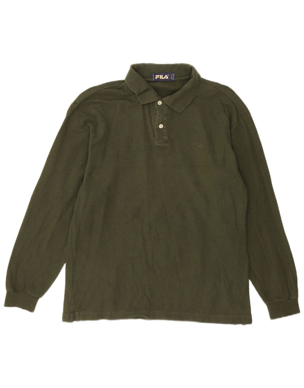 Fila Langærmet Polo Shirt til mænd IT 50 Medium Grøn Bomuld
