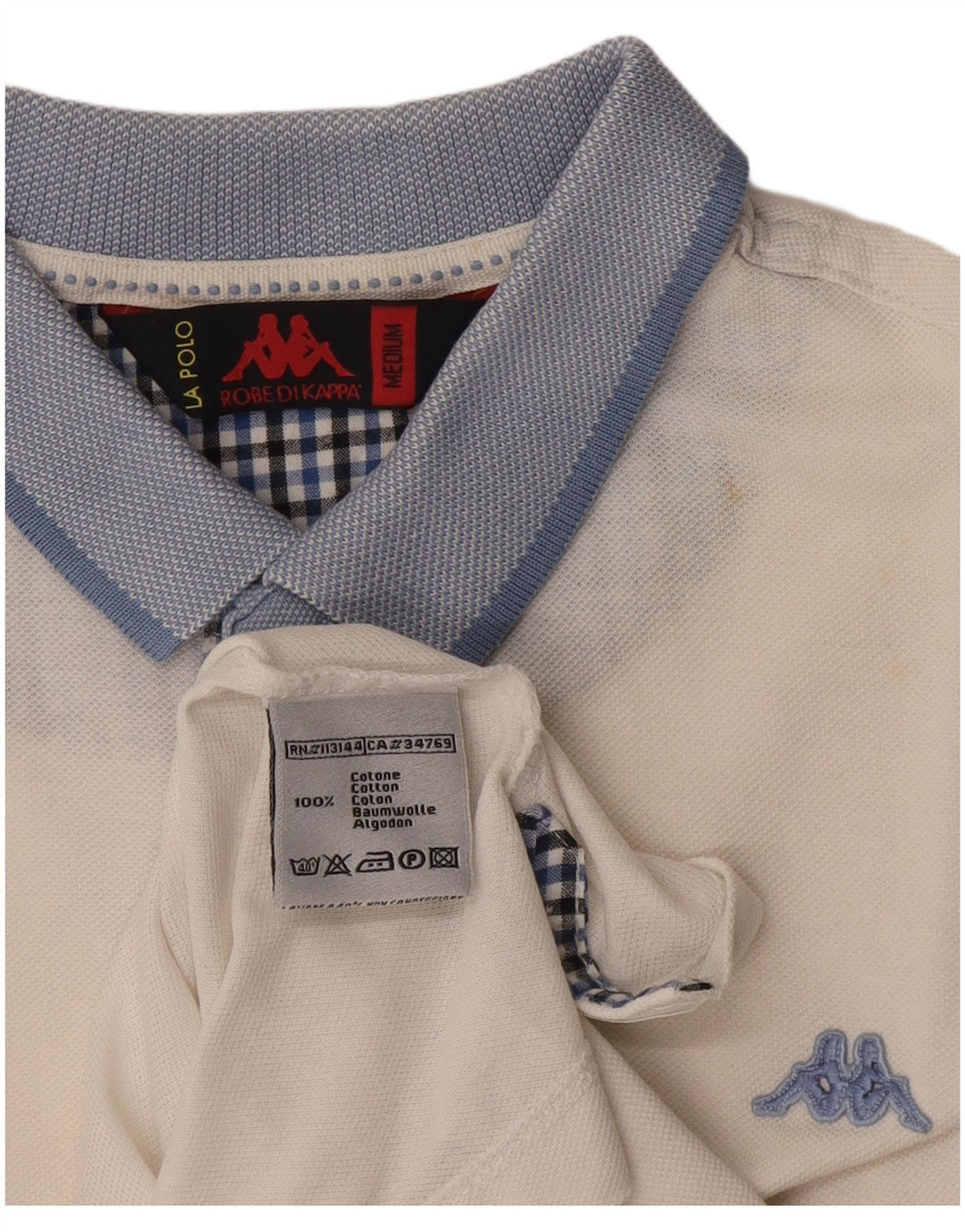 Kappa herre poloshirt Medium White Colourblock Bomuld