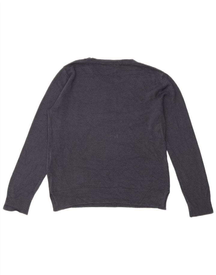 Marks & Spencer Dame Boat Neck Jumper Sweater UK 12 Medium Navy Blue