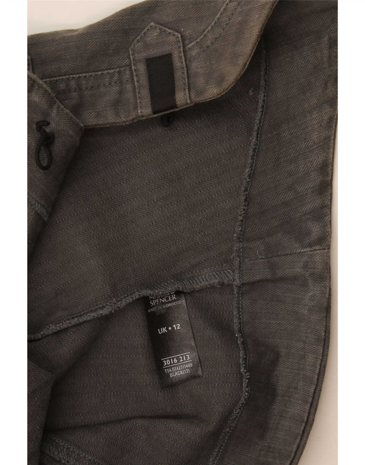 Marks & Spencer Dame ÅBEN vest UK 12 Medium Grå Bomuld