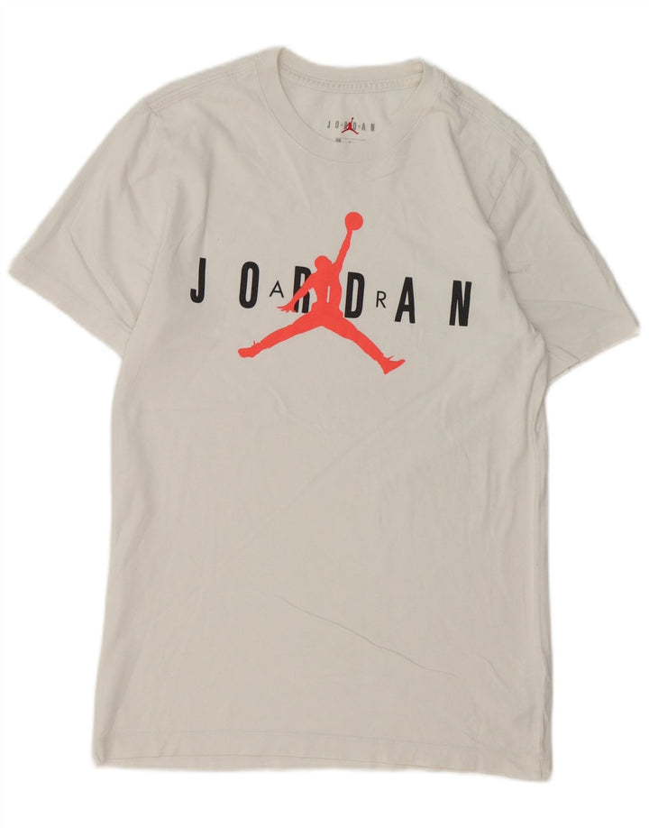 Jordan Herre grafisk T-shirt top lille hvid bomuld