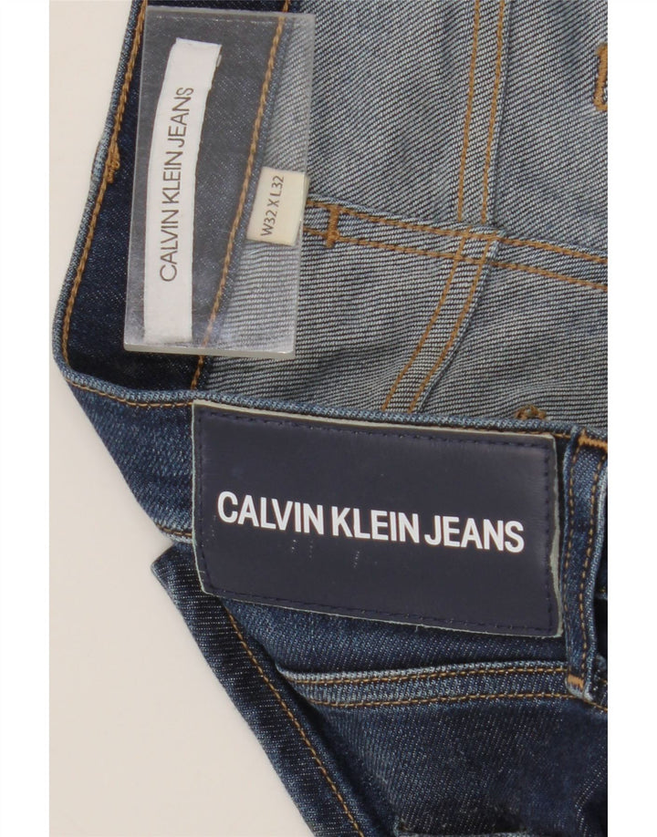 Calvin Klein Herre Slim Jeans W32 L32 Marineblå Bomuld