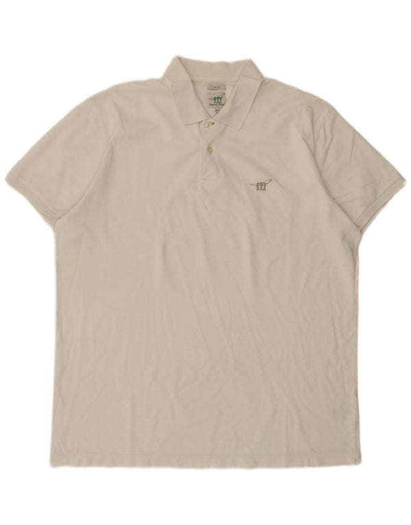Henry Cottons Herre Slim Fit Polo Shirt 3XL Hvid Bomuld