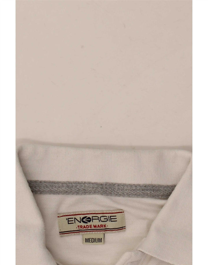 Energie Langærmet poloshirt til mænd, medium hvid
