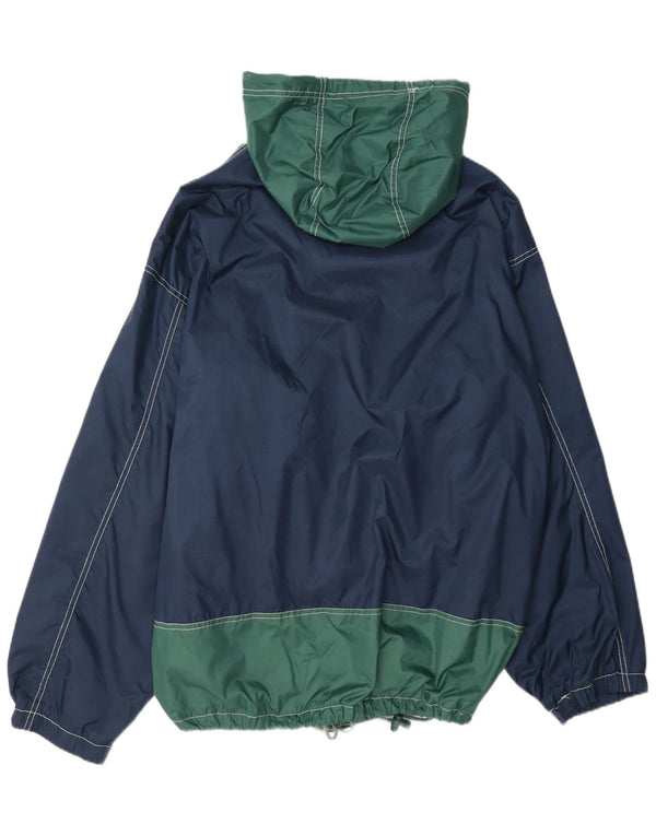 John Baner Regnjakke med hætte til mænd UK 46 3XL Navy Blue Colourblock