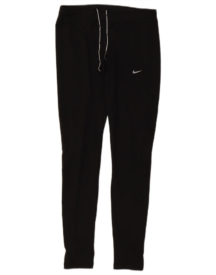 NIKE Womens Dri Fit Tracksuit Trousers UK 12 Medium  Black