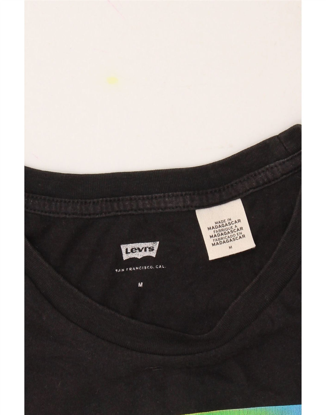 LEVI'S Mens Graphic Vest Top Medium Black Cotton Vintage Levi's and Second-Hand Levi's from Messina Hembry 