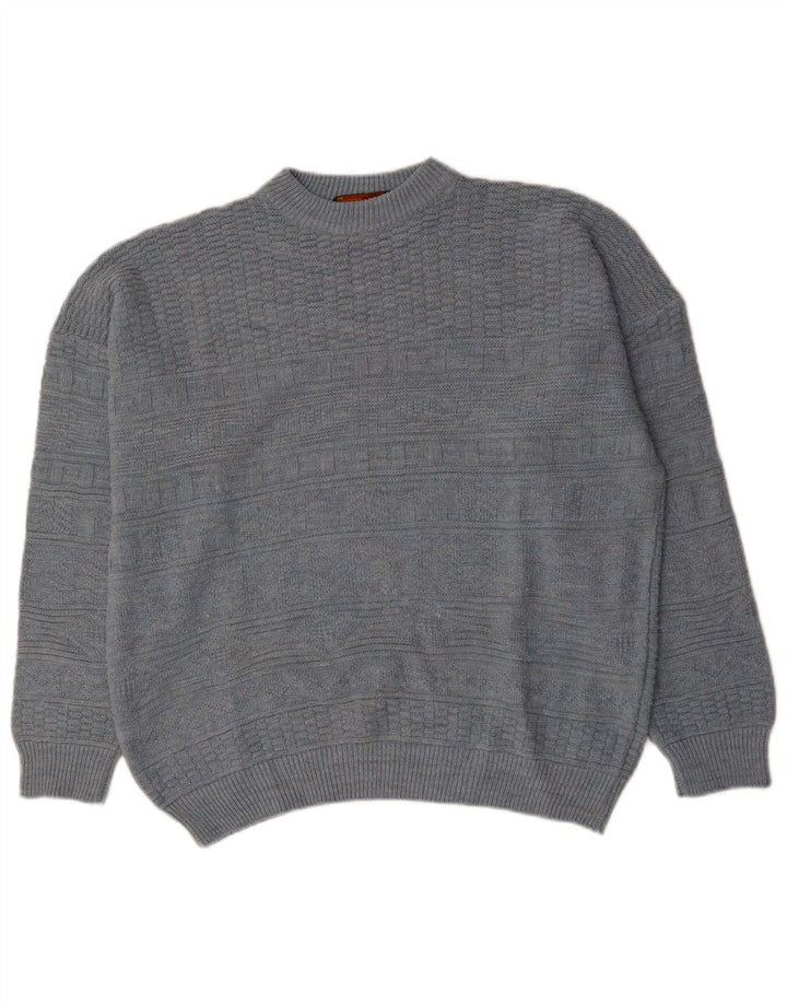 Vintage herre sweater med rund hals XL grå
