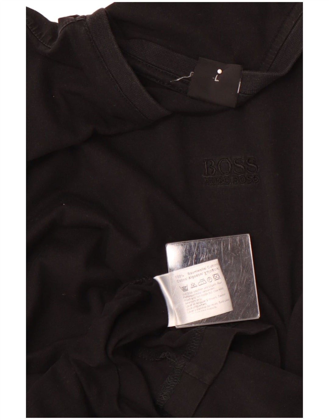 HUGO BOSS Herre T-Shirt Top Stor Sort Bomuld
