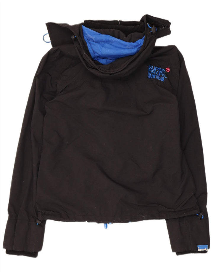 Superdry Womens The Windcheater Grafisk regnjakke UK 16 Large Black