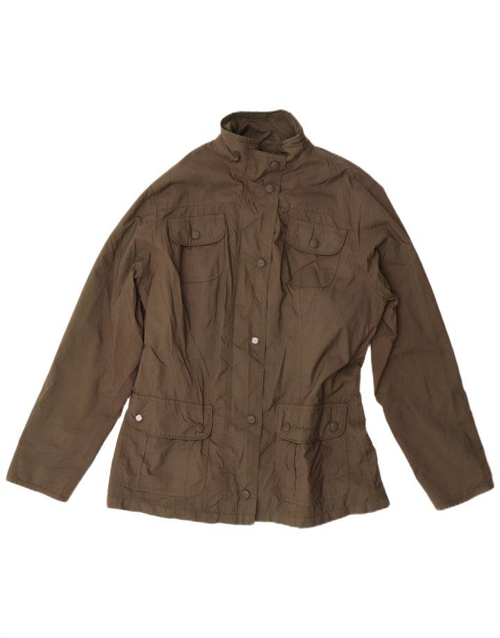 Barbour Womens Utility Jacket UK 14 Large Khaki Polyamid