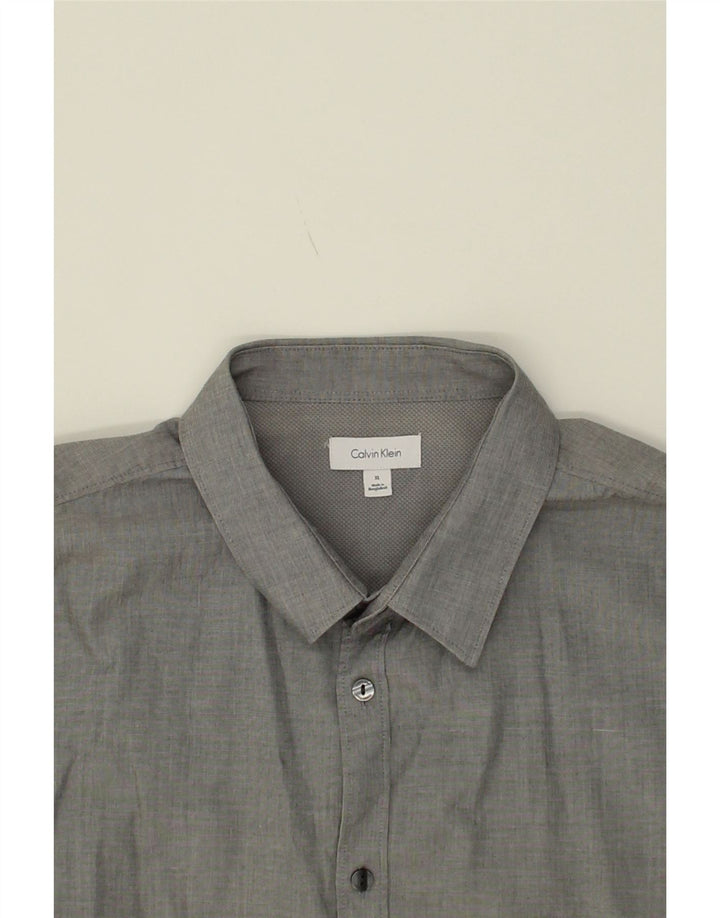 CALVIN KLEIN Mens Shirt XL Grey Cotton Vintage Calvin Klein and Second-Hand Calvin Klein from Messina Hembry 