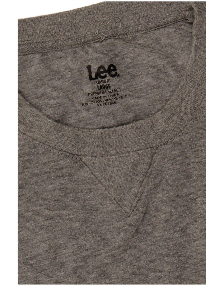 LEE Mens Classic Fit Sweatshirt Jumper Large Grey Cotton