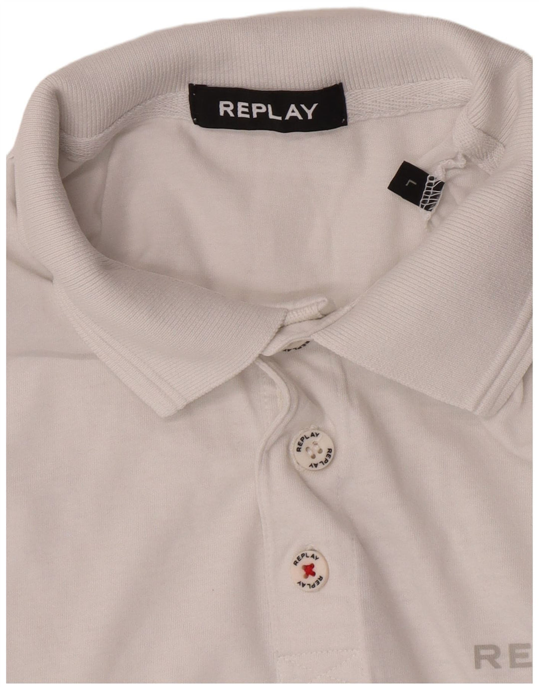 Replay Herre Polo Shirt Large White
