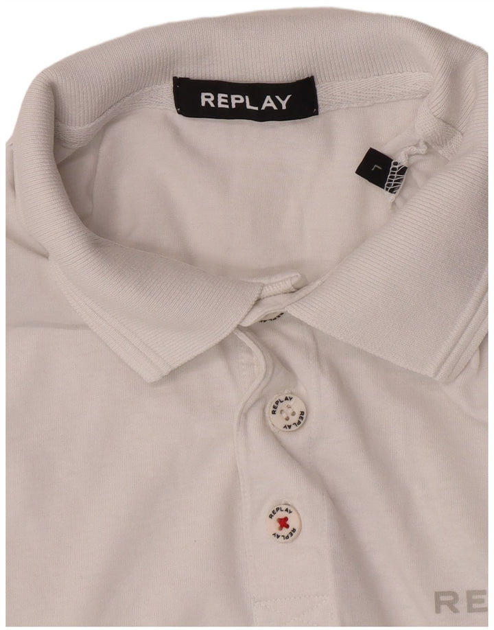 Replay Herre Polo Shirt Large White