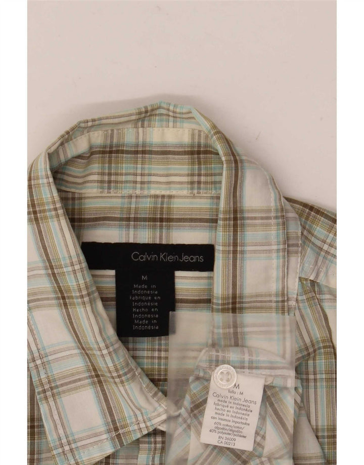 Calvin Klein Jeans Herre Kortærmet Military Shirt Medium Beige Check
