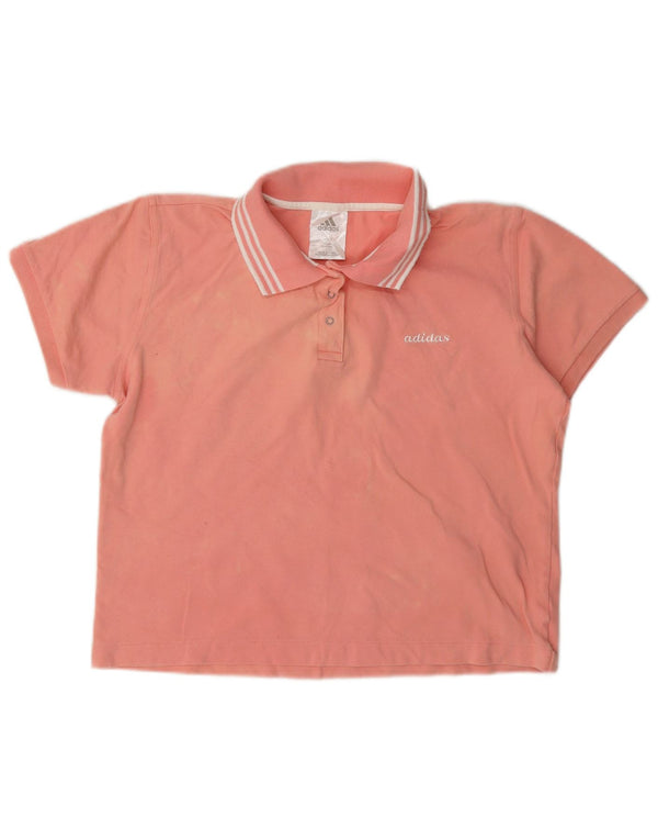 Adidas Dame Polo Shirt UK 16 Large Pink Bomuld