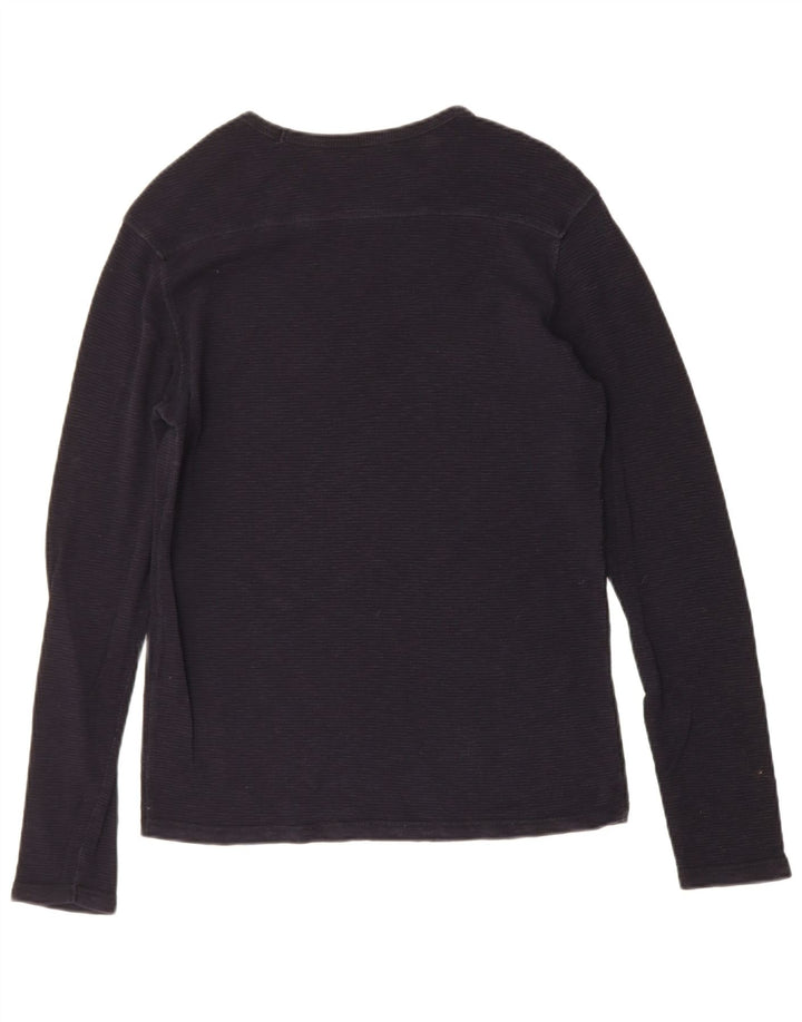 ALL SAINTS Mens Top Long Sleeve XS Navy Blue Cotton