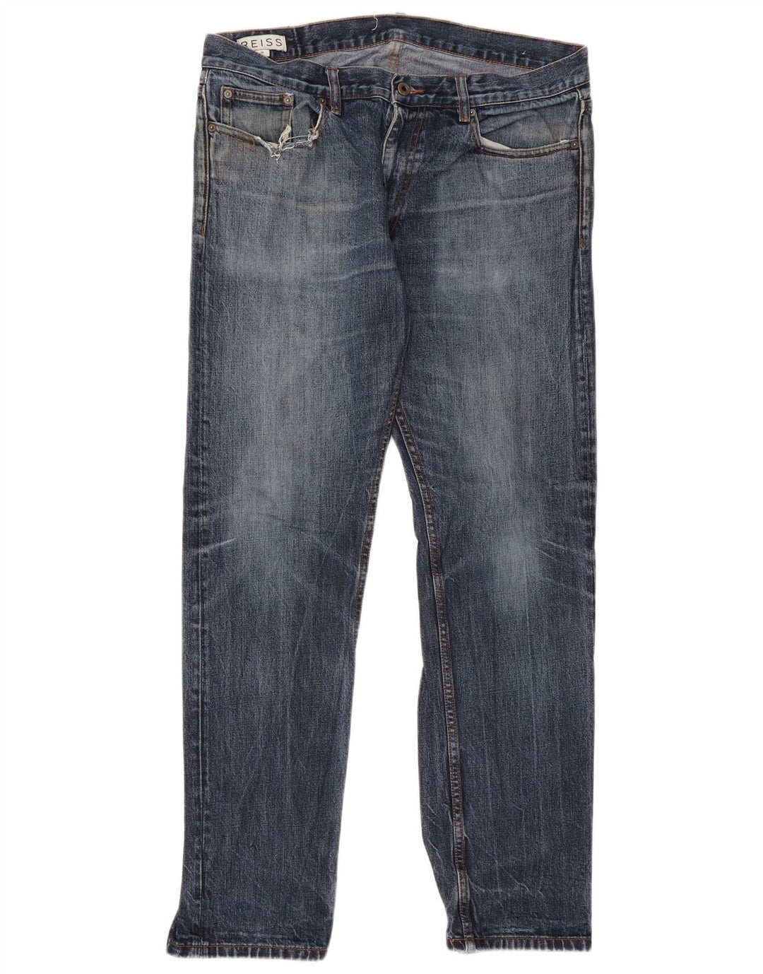 Reiss Straight Jeans til mænd W36 L31 blå bomuld