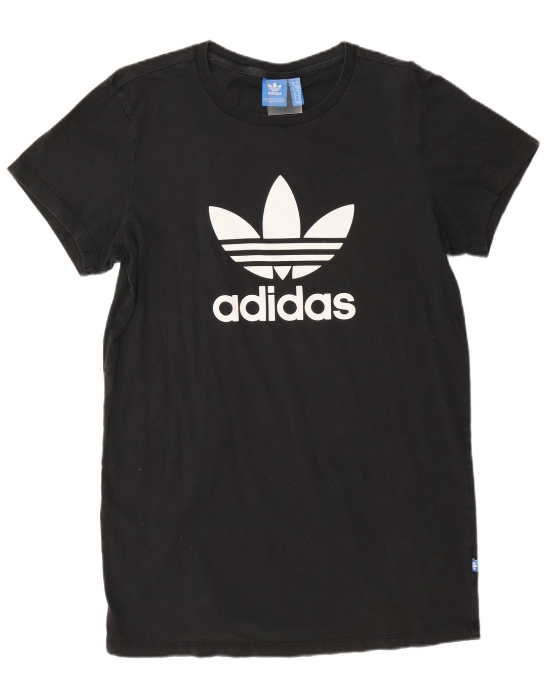 Adidas Dame Oversized Grafisk T-Shirt Top UK 10 Lille Sort