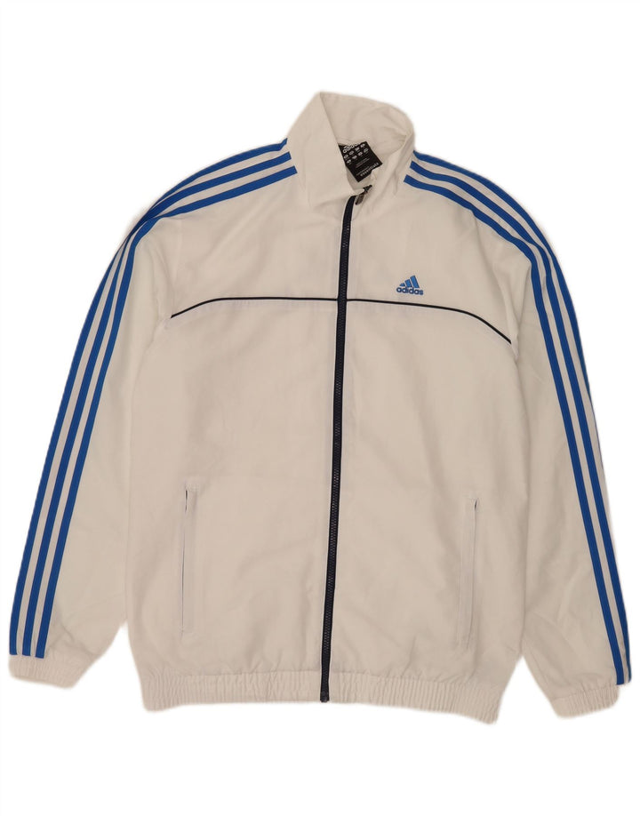 Adidas Herre grafisk træningsdragt Topjakke UK 36/38 Lille hvid polyester