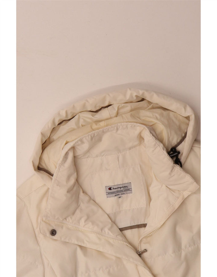 CHAMPION Polstret hættejakke til kvinder UK 14 Medium Off White