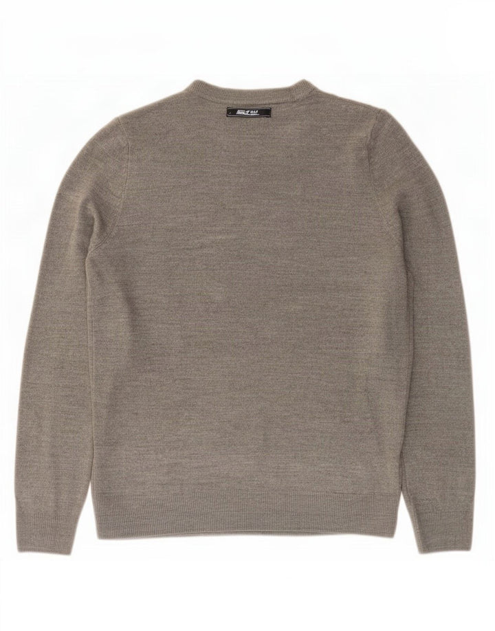 Marks & Spencer Herre sweater med rund hals, mellemgrå akryl