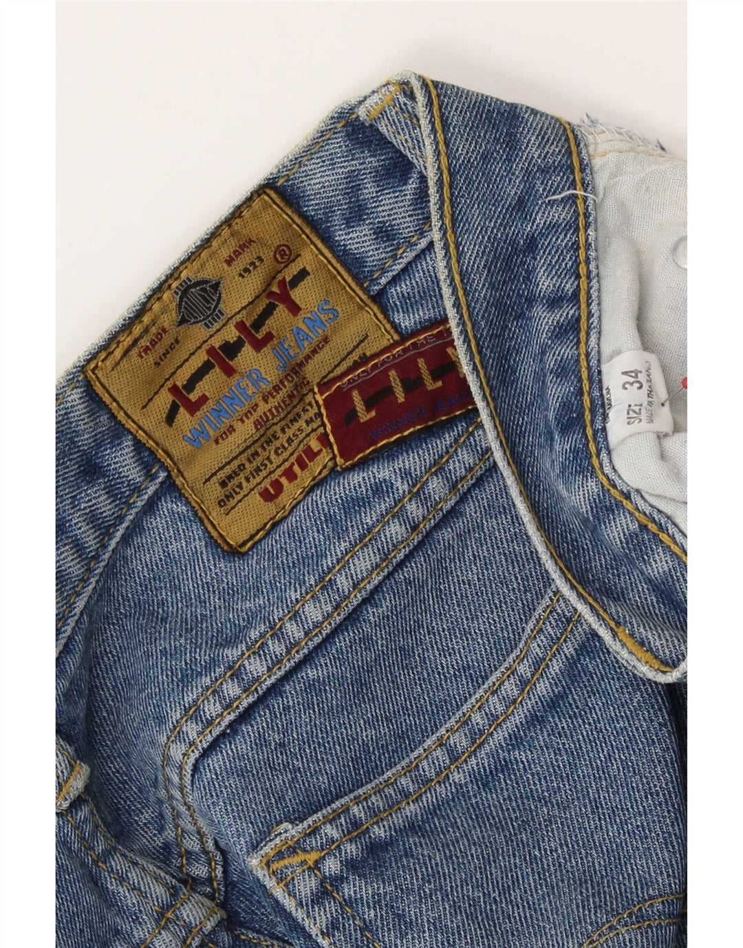 Vintage koniske jeans til kvinder W34 L32 blå bomuld