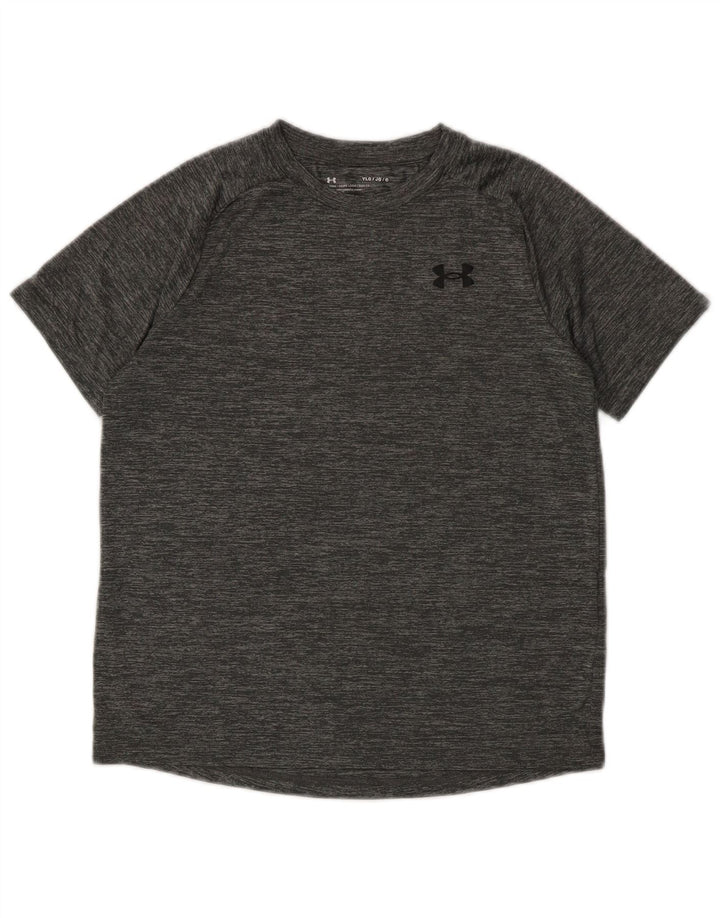 Under Armour Boys T-Shirt Top 11-12 år Large Grå Flecked Polyester