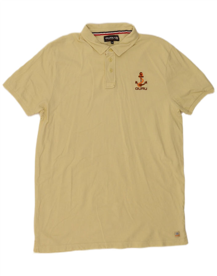 Guru Herre Polo Shirt 2XL Gul Bomuld