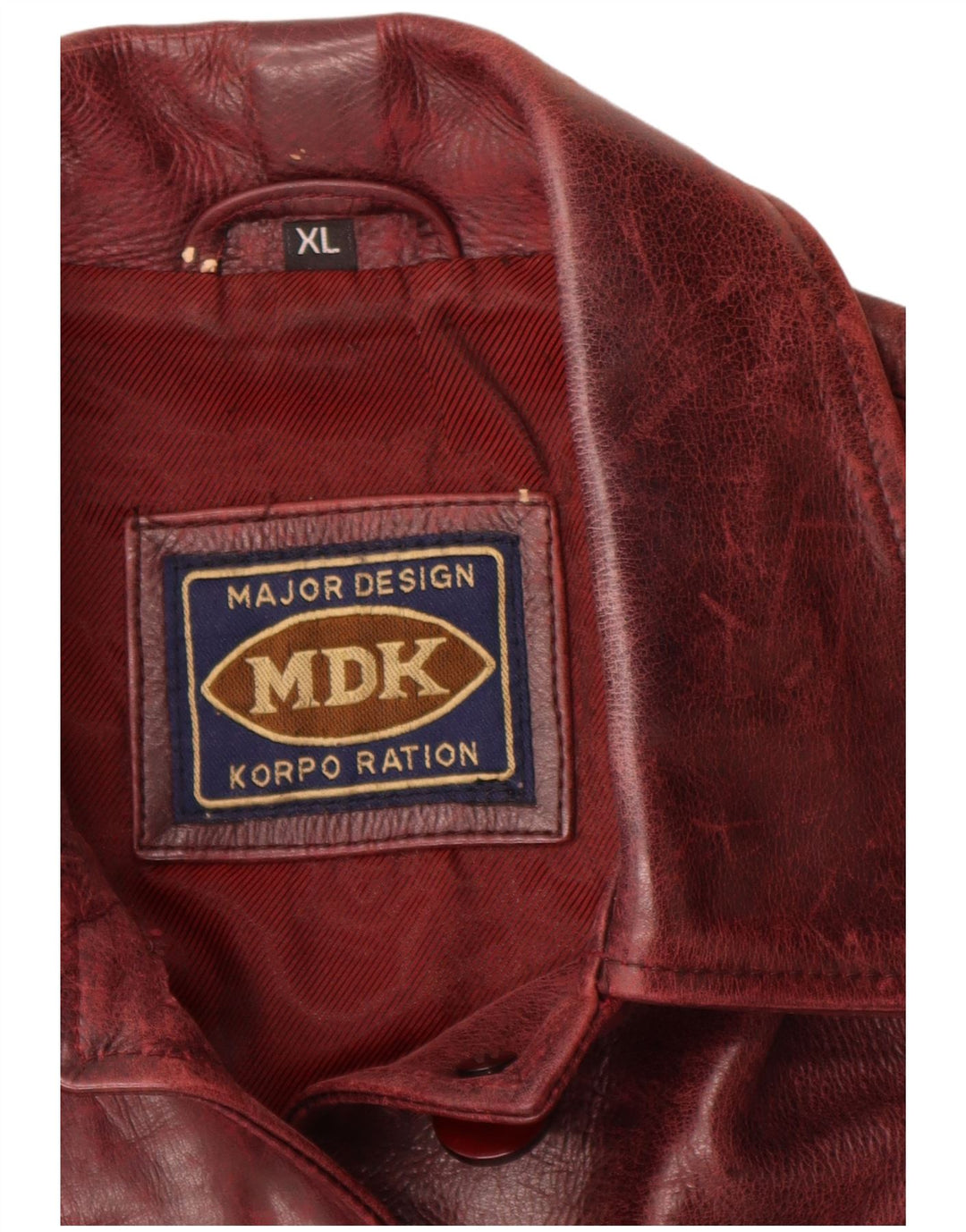 MDK Dame Læderjakke UK 18 XL Burgundy
