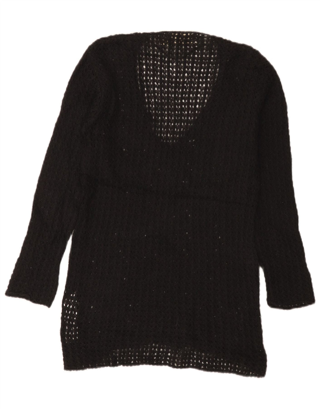 Zara Dame V-hals sweater UK 12 Medium Sort Akryl