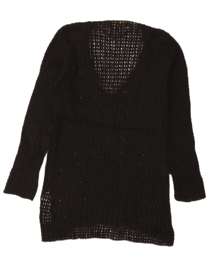Zara Dame V-hals sweater UK 12 Medium Sort Akryl